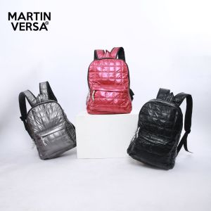 MARTIN VERSA Tas Ransel Pria Wanita sekolah cewek MoTIF Kotak-kotak backpack gendong laptop parasut