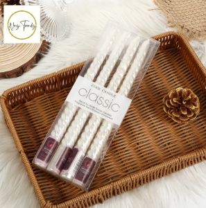 Set of 4 Spiral Electroplated Premium Candle 10 inches Long Smokeless