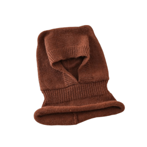 LINHU Solid Color Baby Balaclava Hat Ear Protection Warm Woolen Knitted Beanie Cap  Windproof Knit Cap Scarf Boy Girl