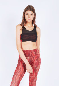 FUNFIT Mesh-Over Tube Sports Bra/ Crop Top (Variety Print) Yoga Pilates Great Support Sports Bra