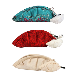 Dog Poop Bag Dispenser with Colorful Prints Chinese Dumpling Shape for Pet Walking Outings and Travel