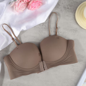 YIFAFA (Buy 1 Take 1) Thick Sponge Push Up Bra [2-3 Days Delivery] Fashionable Strapless Front Button Small Bust Bra Soft And Non Slip Wireless Bra