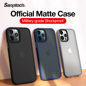 Sanptoch Luxury Shockproof Bumper Case For iPhone 11 / 12 / 13 / 14 / 15 / 16 Pro Max Transparent Matte Back Cover For iPhone 14Plus 15Plus 16Plus Anti-knock Protective Casing