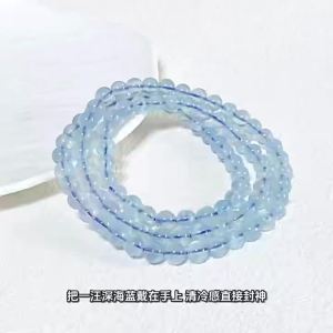 Ngàn Tinh Thể và Mười Ngàn Hạt Cườm 7A Vòng tay pha lê Aquamarine tự nhiên diy Vòng tay nữ đính hạt pha lê Manao