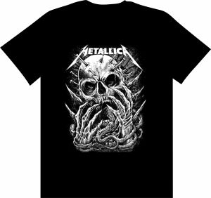Baju atasan cowok tengkorak METALIKA SKULL PAKU RUBHK204