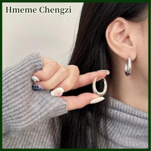 Hmeme New Trendy Geometric Metal Hoop Earrings For Womens Fashionable Jewelry Accessories Delicate Earrings For Party