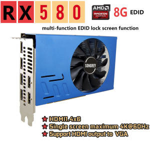 SRhonyra RX580 R7350 Graphics Card 256bit GDDR5 8G 6HDMI Multi-Screen Graphics Card 6 Monitors video card splicing screen graphics card  for stock trading/video wall/CCTV Survalance