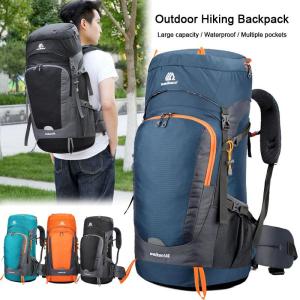 American Mountaineering Backpack 55L Nylon Hiking Camping Backpack with Rain Cover Travel Camping Backpack