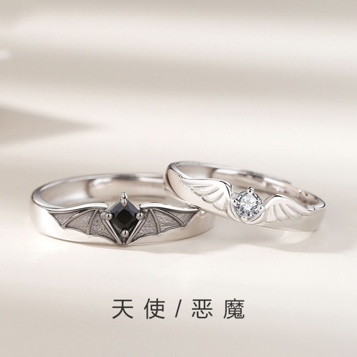 2PCS Silver White Diamond Rings Diamond Luxury Jewelry Engagement Rings  Couple