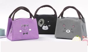 Túi đựng hộp cơm giữ nhiệt hình thú dễ thương kèm quai xách cao cấp