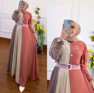ZIFA FASHION // COD // CINDERELLA DRESS CRUTY KOMBINASI // FREE BELT RANDOM // GAMIS PELANGI // FASHION MUSLIMAH TRENDY // QS