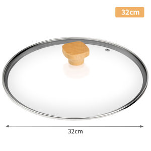 Konco Vung chảo thủy tinh Pan Bìa phổ Vung chảo trong suốt gia dụng chảo bìa chống cháy nổ nồi bền bìa gỗ hàng đầu Vung chảo 22cm/24cm/26cm/28cm/30cm/32cm