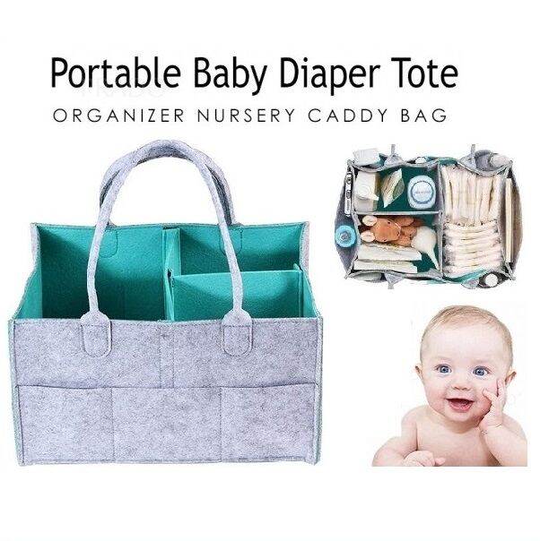 Portable Baby Diaper Caddy Organizer Infant Nursery Storage Bag Beg ...