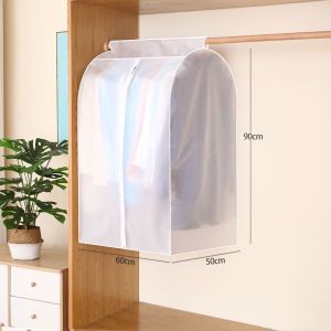 Clothes Cover Dustproof with Zipper Storage Bag Waterproof Dust-proof Transparent Clothes Moisture-proof Bag Plastic Insect-proof Hanging Clothes Storage Bag Fully Enclosed Jacket Moisture-proof Storage Bag