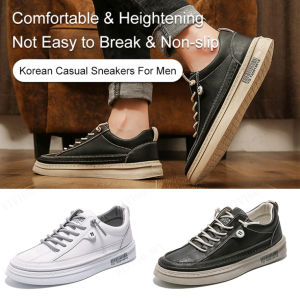 Autumn New Mens Korean Style Casual Shoes Flying White Leather Shoes