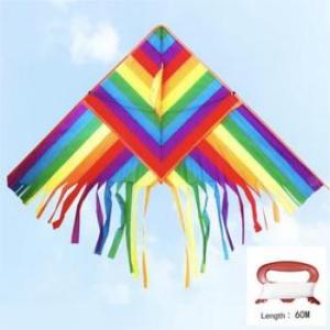 Long Tail Rainbow Kite With Kite String 100M Outdoor Beach Exercise 1.2M For Children Kids Adult Toy