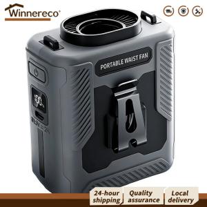 [Winnereco Flagship Mall] Belt Fans 6000mAh Rechargeable Battery Hand-Free Personal Fan for Summer Travel Camping Hiking