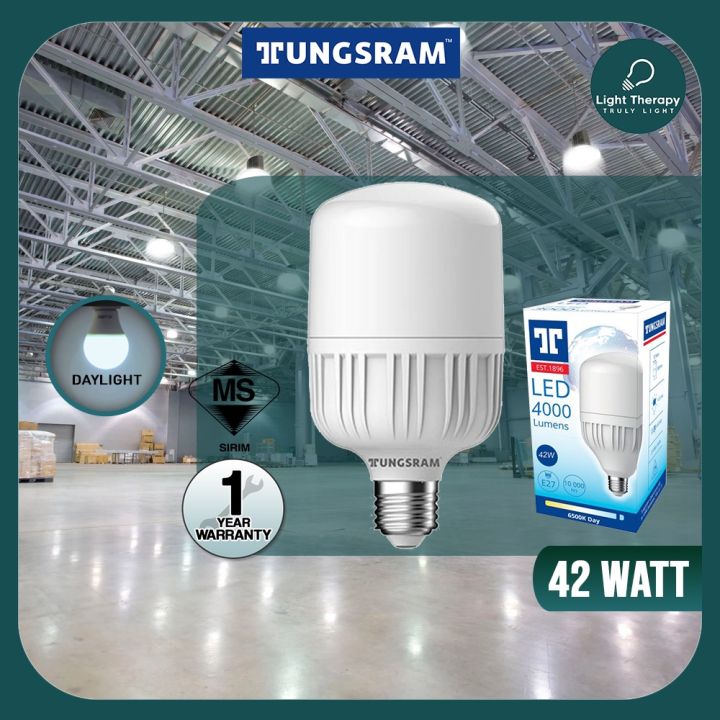 Tungsram 42w E27 High Lumen LED Bulb Mentol Lampu LED Terang Watt Tinggi Lampu Gudang Jalan Terang