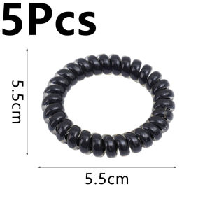 【♡Lovely girls house♡】5Pcs เครื่องประดับผมแฟชั่นเชือกห่วงรัดผมสายโทรศัพท์แบบเรียบง่าย Ins