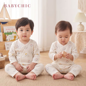 Baby Long Sleeve Pyjamas Set 0-9 Months Baju Tidur Bayi Perempuan Newborn Tie Front Outfit Kids