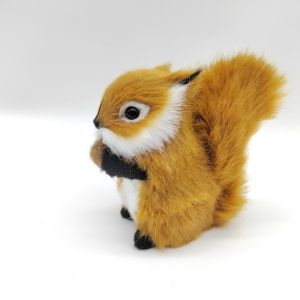 CROSSTIME White Belly Squirrel Plush Toy PP Cotton Big Tail Squirrel Stuffed Plushie Doll Creative Comfortable Plush Squirrel Doll Decorate Present