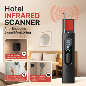 Multifunctional Infrared Detector Portable Anti-Peeping Anti-Monitoring Camera Scanner Detects Hidden Cameras Security Protection Sensor Privacy Protector for Hotel Locker Room Public Bathroom  Pinhole Hidden Lens Detect Gadget