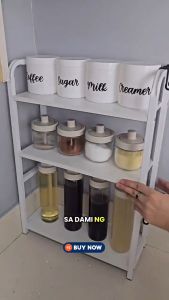 2/3 Tiers Seasoning Organizer Storage Rack Stainless Steel Spice Rack Kitchen Condiments Supply Rack