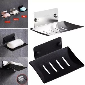 【wholesale】304 Stainless Steel Soap Drain Dish Soap Holder Dish Wall Mounted Bath Soap Sponge