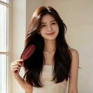Hollow Tooth Detangling Massage Comb Volumizing Hairbrush for High Crown