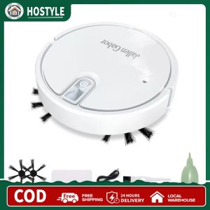Smart Robot Vacuum Cleaner Rechargeable Household Cleaner with Rubber Brush for Pet Hair Carpets and More