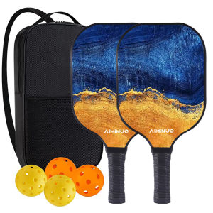 ชุดไม้พายพิคเคิลบอลพร้อมไม้พายพิคเคิลบอล ด้ามจับไฟเบอร์กลาสกันลื่น ชุดพิคเคิลบอลน้ำหนักเบาสำหรับผู้ชายและผู้หญิง