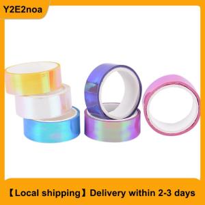 【Local shipping】 5m Rhythmic Gymnastics Decoration Holographic Prismatic Glitter Tape Hoops Stick