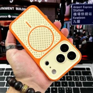 Heat Dissipation Phone Case for iPhone 15 16 17 Pro Max Honeycomb Back Cover Closed Camera Lens Protection Shell Capas