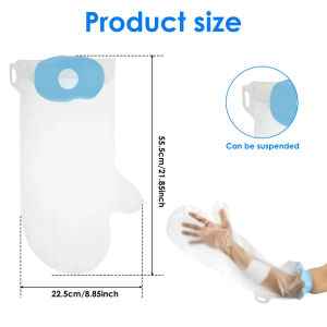 2025Waterproof Cast Cover Short Palm/Long Arm Shower Arm Protector with Elastic Opening Soft Comfortable Wound Bathing Bag for