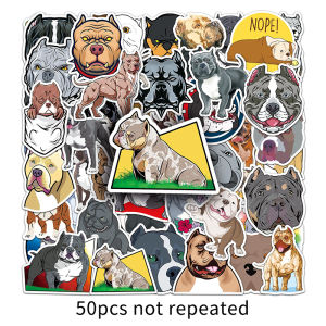 50PCS Cartoon Bully Dog American Bully Pitbull Sticker Waterproof Decorative Laptop Luggage Car Animal Sticker