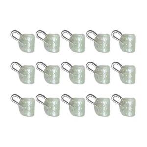 15Pcs Clear Snap Fishing Weight Slide Abo Float Connectors Plastic Fishing Sinkers Slip Clip for Braids Fishing Line