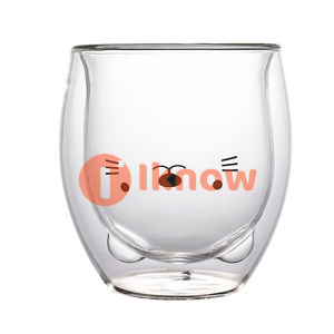 I know  Double Wall Glass Cup Creative Cute Bear Double-layer Coffee Mug Carton Animal Milk Cup Cute Gift Christmas Gift