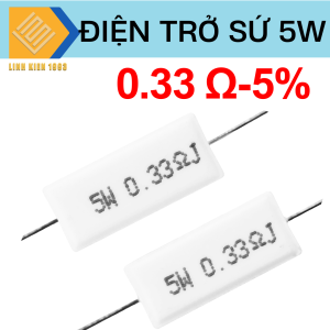 [ SET 3 CON ] Điện Trở Công Suất 0.33 Ohm 5W Điện Trở Sứ 5W Sai Số 5% Điện Trở 0.33 Ohm