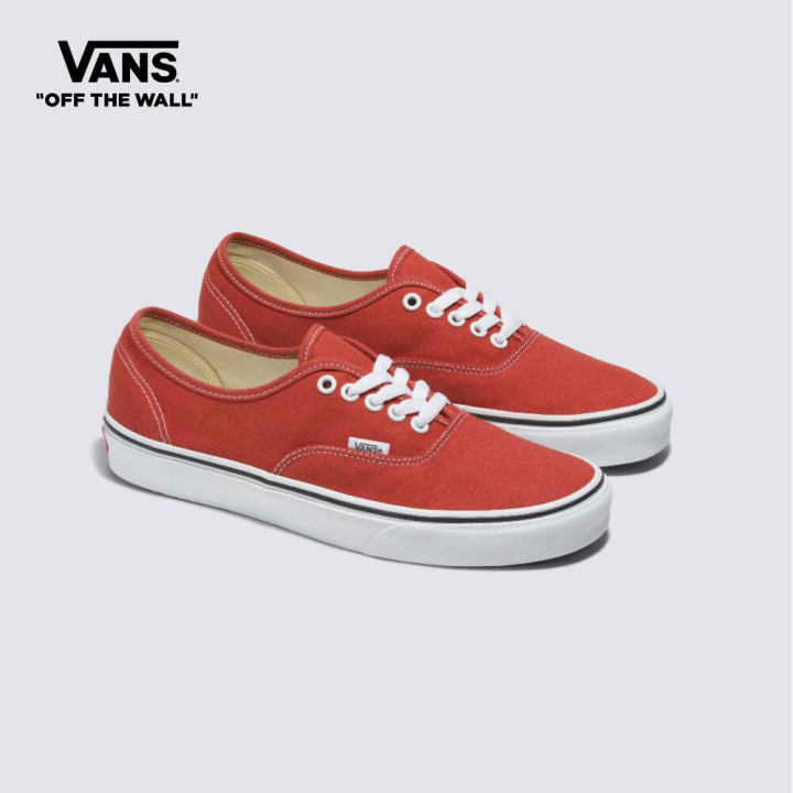 Plain red rigiht slip on vans