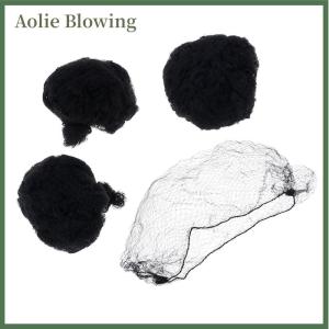 Aolie 50/100Pcs Women hair nets invisible elastic edge mesh black snood wig cap