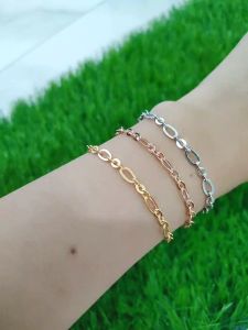 GELANG NORI 3×1 +2BEL / GELANG PERAK ASLI SILVER 925 LAPIS EMAS/ GELANG FASHION WANITA TERBARU