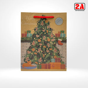 2A Christmas Kraft Paper Bag Gift Bag Party Bag for Christmas Holidays (HMC054S)