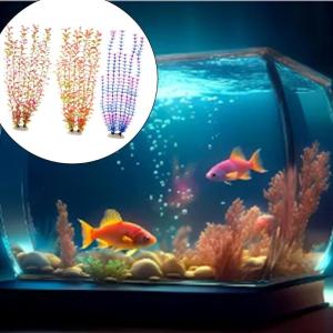 Oversized Aquarium For Fishtanks Environment Artificial Water Grass Tall Water with Ceramic Base Anchored