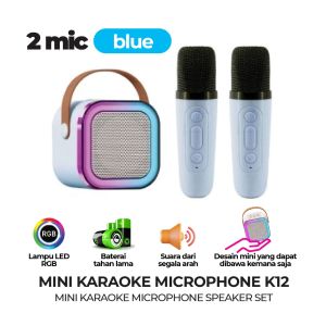 MINI KARAOKE K12 Colorful Mini Karaoke Microphone Speaker Set Full Bass - BERGARANSI Republik Elektro