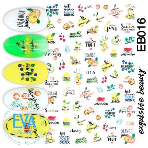 Sticker Dán Móng Tay 3D Dạng Decal Dán Chống Nước Hoạ Tiết Trái Cây Quả Bơ Avocado EB007