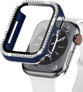 Ốp lấp lánh cho Apple Watch Dòng 9 41mm 45mm 42mm 38mm 44mm 40mm Ốp kim cương iWatch cho nữ có Apple Watch Dòng bảo vệ màn hình cho Apple 8 7 6 5 4 3 2 1 Series SE SE2