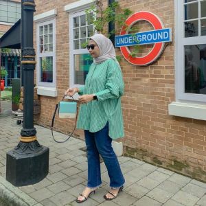 SJM KEMEJA OVERSIZE SALUR GARIS KATUN IMPORT PREMIUM KEKINIAN BIG SIZE L XL XXL 3XL 4XL 8092