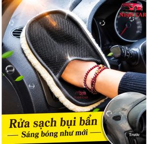Găng Tay Rửa Xe ô Tô Lông Cừu  Bao Tay Lau Rửa Xe Mềm Mịn Lau Cực Sạch Hàng Cao Cấp Không Đổ Lông