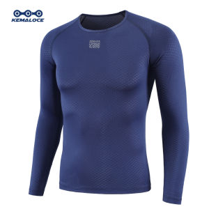 KEMALOCE Cycling Base Layer Men Short Sleeve Breathable White&Grey&Blue Mesh Long Sleeve Vest Quick Dry Summer Sports&Run Undershirts