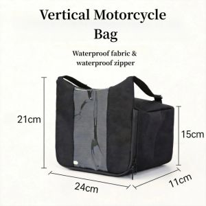 Motorcycle Handlebar Bag Touchscreen Front Pouch Waterproof Rain Cover Large Storage Breathable Strap Reflective Travel